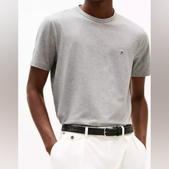 Tommy Hilfiger Mens Tshirts Core Flag Crew-neck Gray Heathered New W Tags - Picture 6 of 7